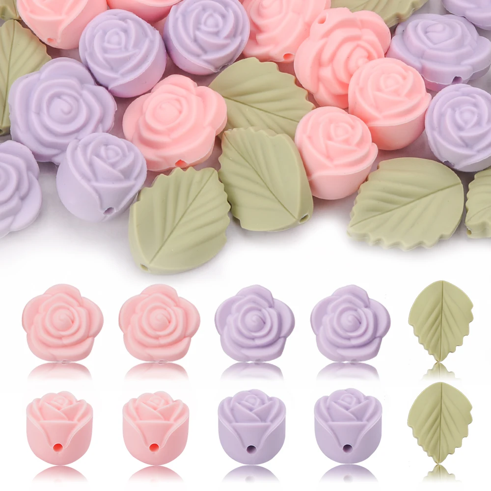 LOFCA 30Pcs Rose Silicone Bead - Baby Products Expo ulasan dan harga