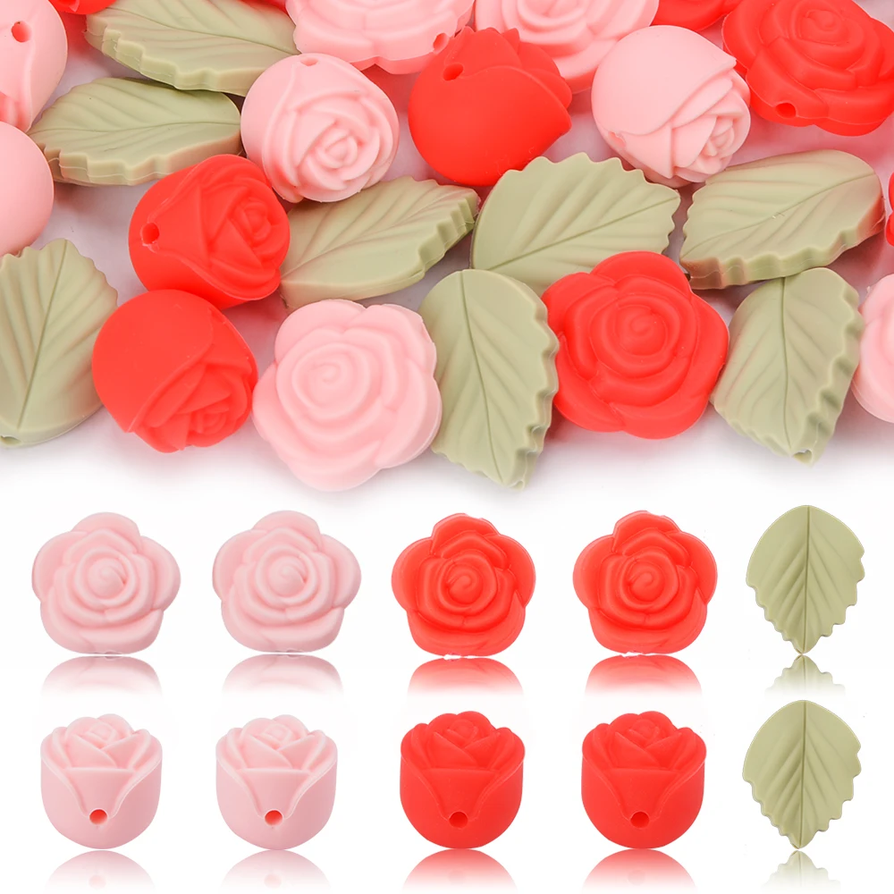 LOFCA 30Pcs Rose Silicone Bead - Baby Products Expo ulasan dan harga