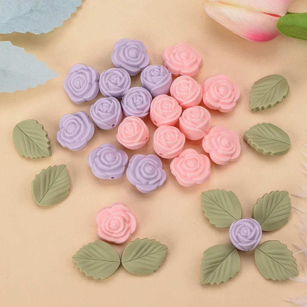 LOFCA 30Pcs Rose Silicone Bead - Baby Products Expo ulasan dan harga