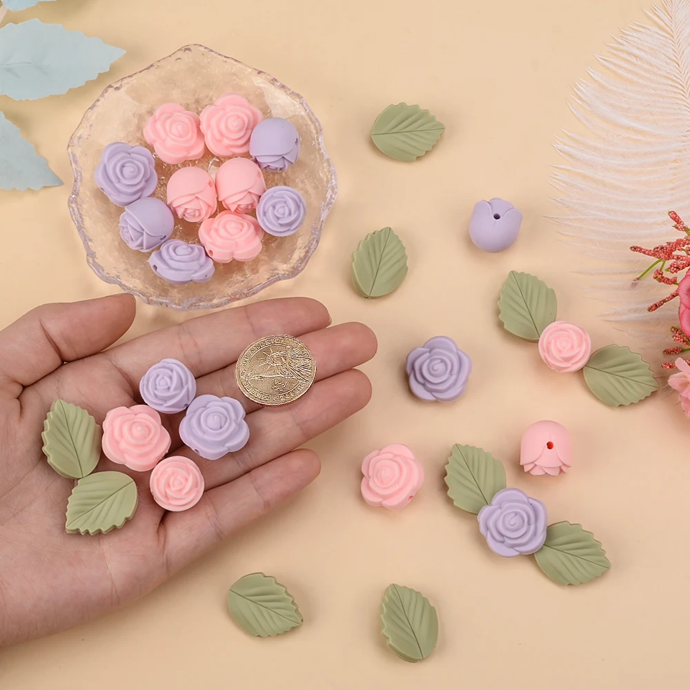 LOFCA 30Pcs Rose Silicone Bead - Baby Products Expo ulasan dan harga