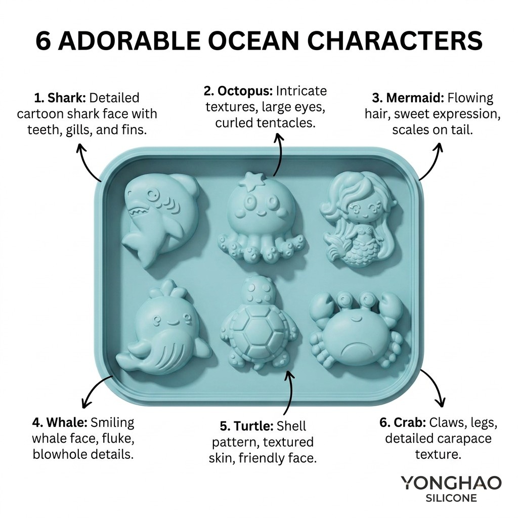 6-Cavity Mermaid Sea Creatures - Baby Products Cream ulasan dan harga