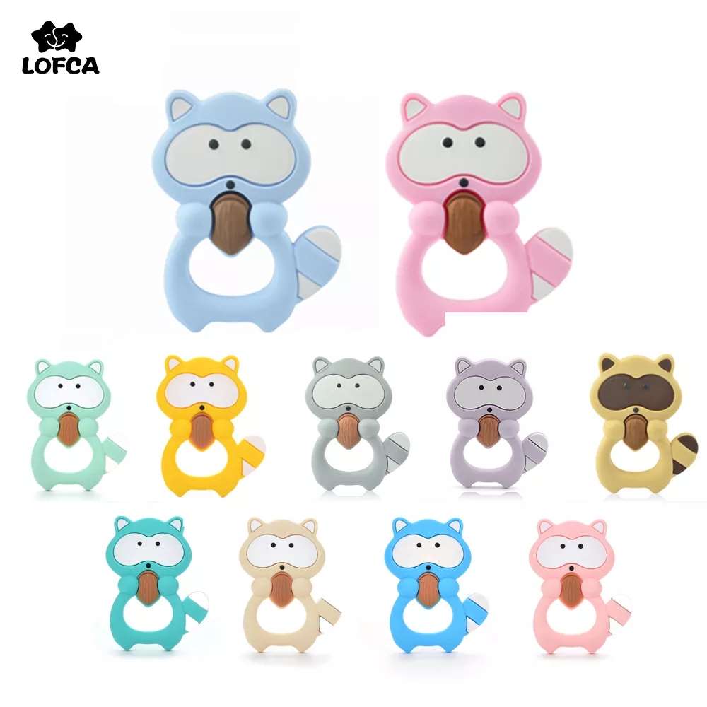 1PC Raccoon Silicone Teether T - Baby Products Expo ulasan dan harga