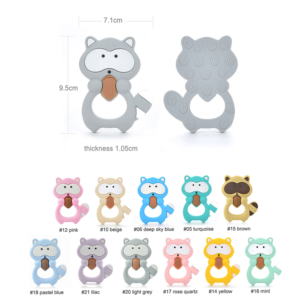 1PC Raccoon Silicone Teether T - Baby Products Expo ulasan dan harga