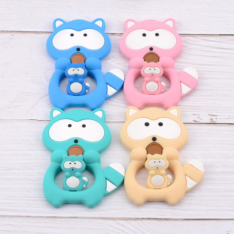 1PC Raccoon Silicone Teether T - Baby Products Expo ulasan dan harga